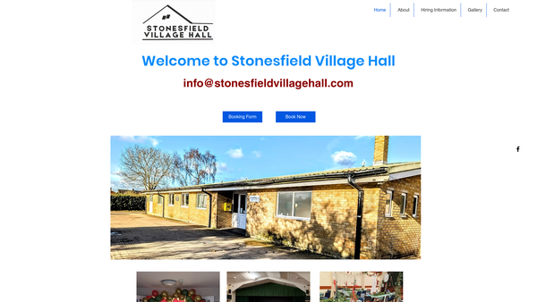 Screenshot of the Stonesfield Village Hall website