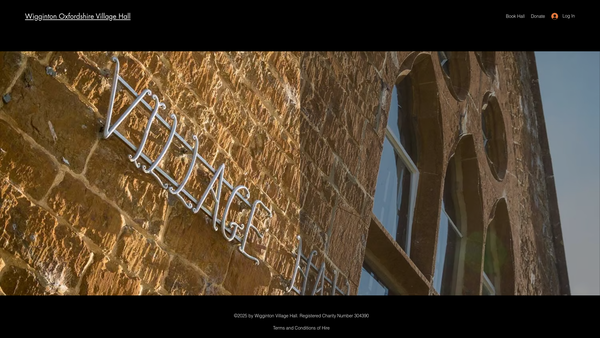 Screenshot of the Wigginton Village Hall website