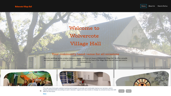 Screenshot of the Wolvercote Village Hall website