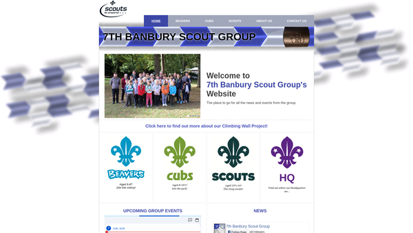 Screenshot of the 7th Banbury Scout Group website