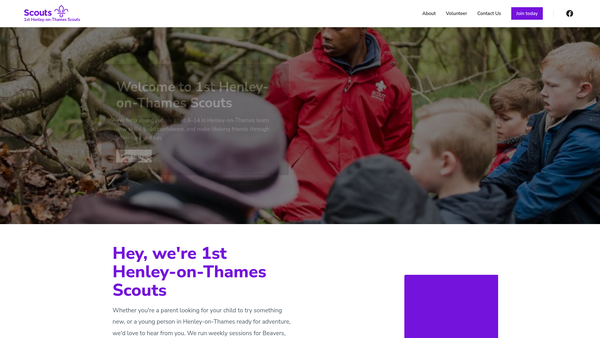 Screenshot of the 1st Henley On Thames Scout Group website