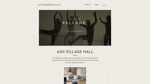 Screenshot of the Ash Village Hall website