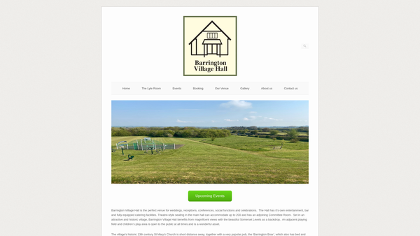 Screenshot of the Barrington Village Hall And Playing Field website