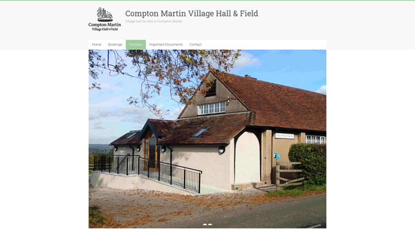 Screenshot of the Compton Martin Village Hall website