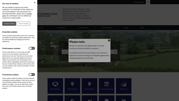 Screenshot of the Dulcote Recreation Ground website
