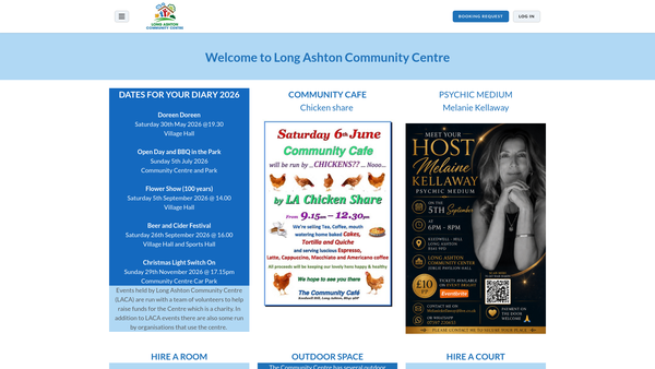 Screenshot of the Long Ashton Community Association website