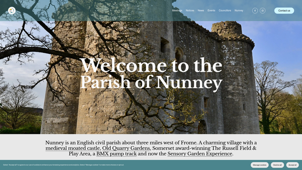 Screenshot of the The Russell Field website