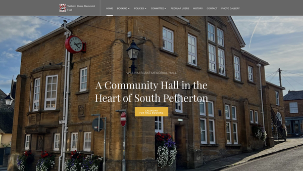 Screenshot of the The William Blake Memorial Hall website