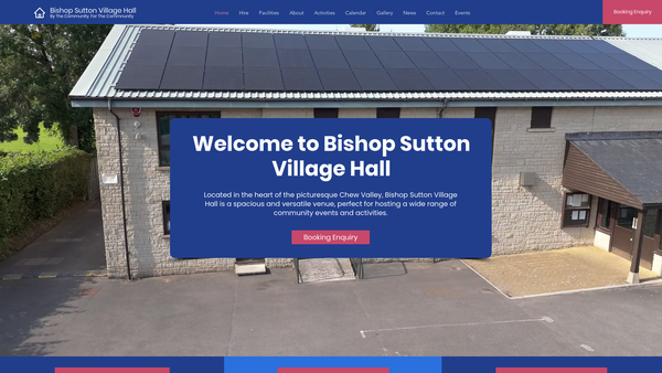 Screenshot of the Bishop Sutton Village Hall website