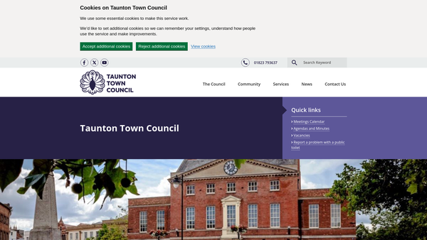 Screenshot of the Galmington Playing Field website