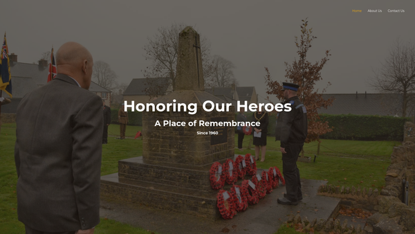 Screenshot of the Wincanton War Memorial Hall website