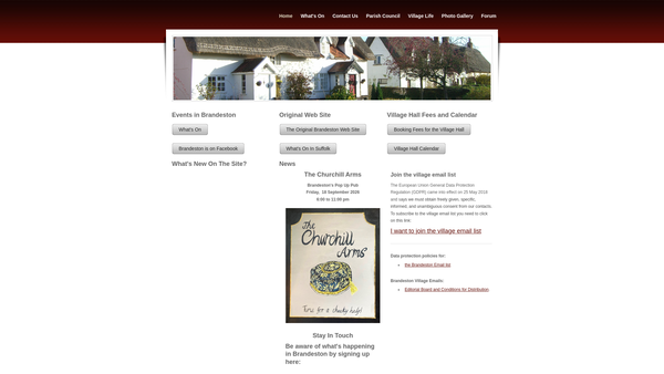 Screenshot of the Brandeston Recreation Ground And Village Hall website