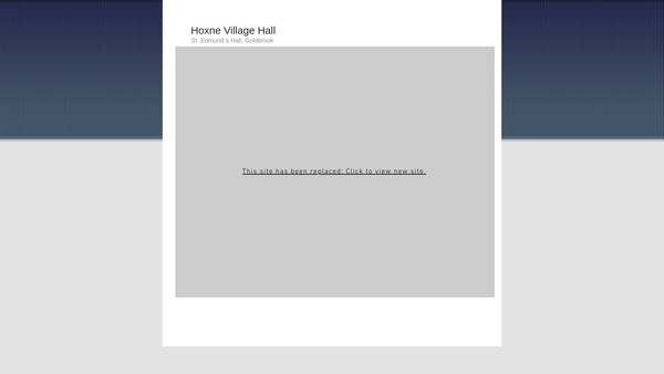 Screenshot of the Hoxne Village Hall website