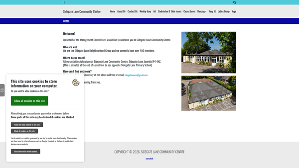Screenshot of the Sidegate Lane Neighbourhood Group website