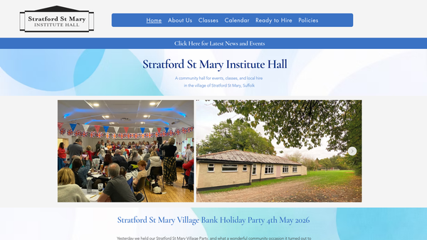 Screenshot of the Stratford St Mary Village Institute website