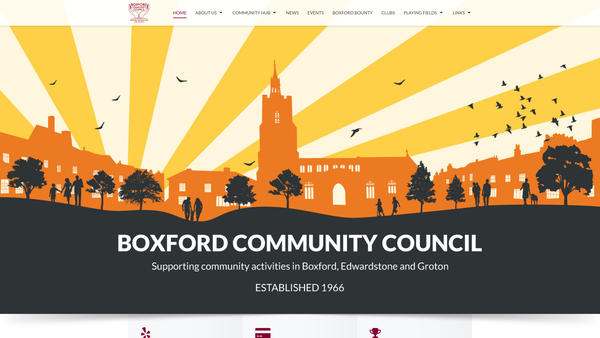 Screenshot of the Boxford Community Council website