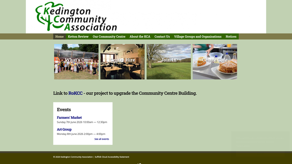 Screenshot of the Kedington Community Association website