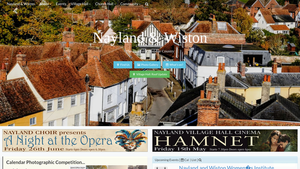Screenshot of the Nayland With Wissington Recreation Ground And Village Hall website