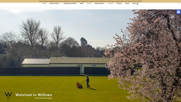 Screenshot of the Memorial Hall Walsham-Le-Willows website