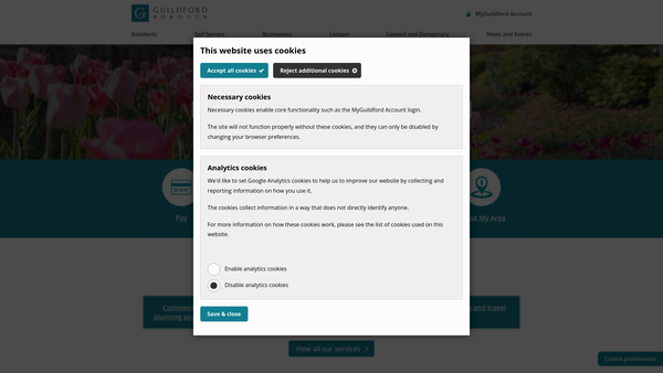 Screenshot of the Burpham War Memorial Recreation Ground website