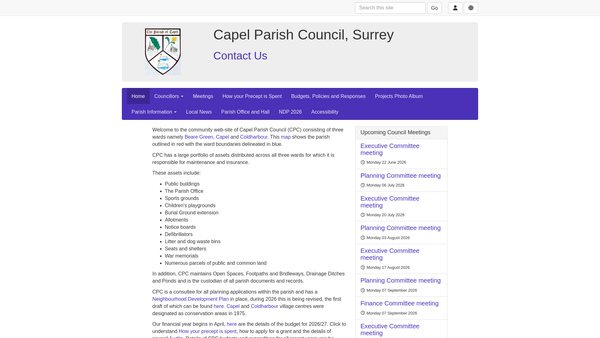 Screenshot of the Recreation Ground website
