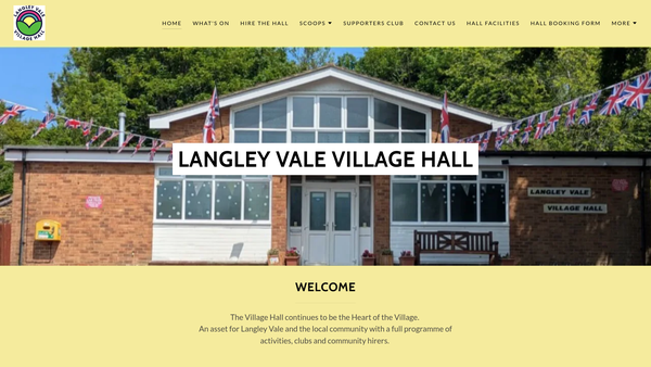 Screenshot of the The Langley Vale Village Hall Association website