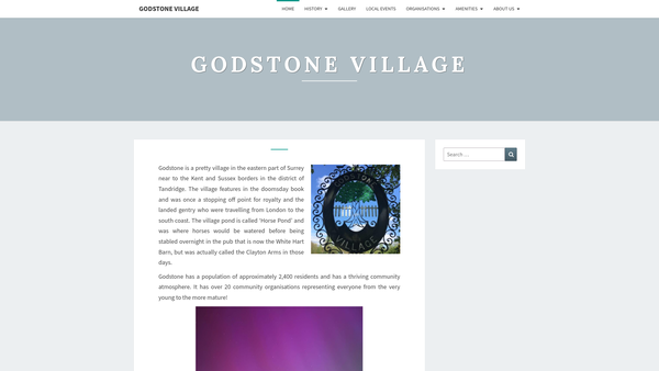 Screenshot of the The White Hart Barn website