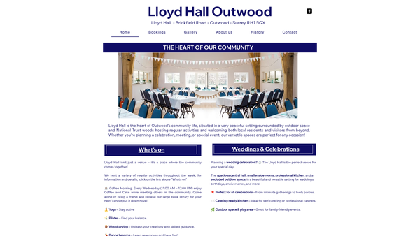 Screenshot of the The Lloyd Hall website