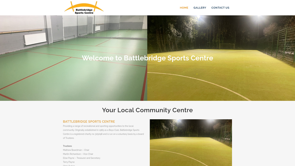 Screenshot of the Battlebridge Boys' Club website
