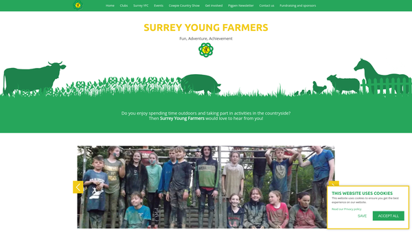 Screenshot of the The Surrey County Federation Of Young Farmers' Clubs website