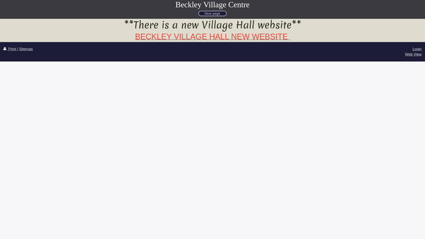 Screenshot of the Beckley Village Hall website