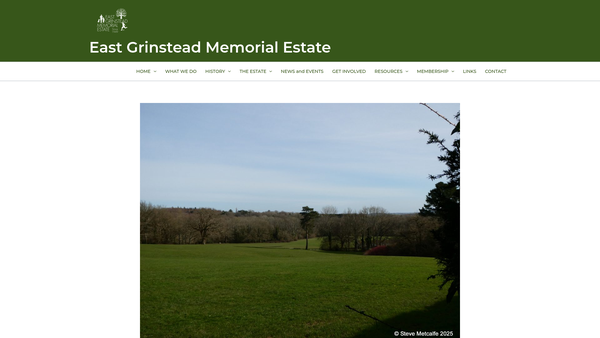 Screenshot of the East Grinstead Memorial Estate Limited website