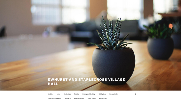 Screenshot of the Ewhurst And Staplecross Village Hall website