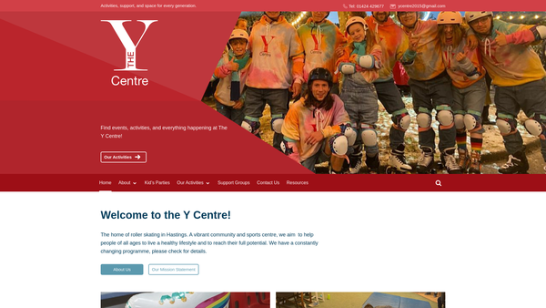 Screenshot of the Hastings & Rother YMCA website
