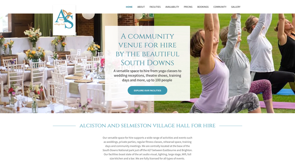 Screenshot of the Alciston And Selmeston Village Hall website