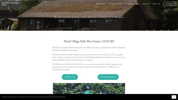 Screenshot of the Elsted And Treyford Village Hall website