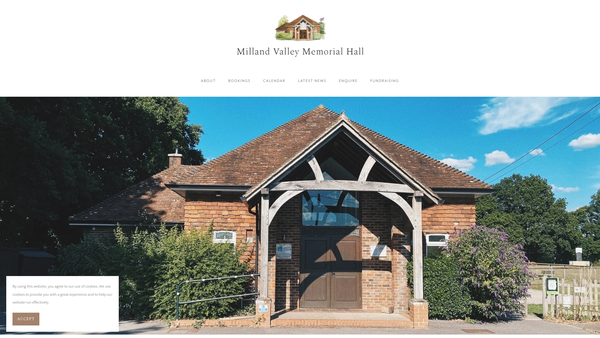 Screenshot of the Milland Valley War Memorial Hall website