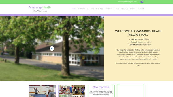 Screenshot of the Mannings Heath Community Council website