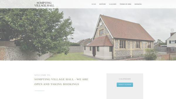 Screenshot of the Sompting Village Hall website