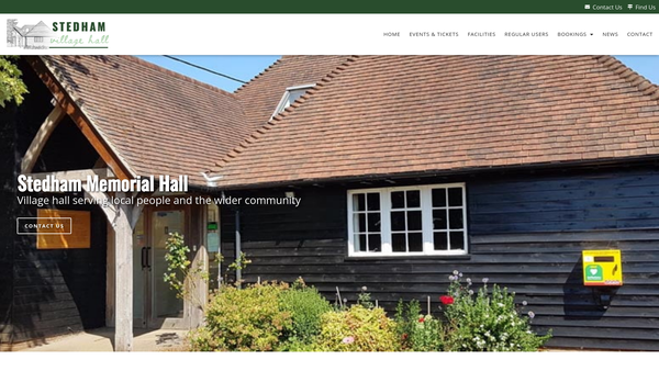 Screenshot of the Stedham Memorial Hall website