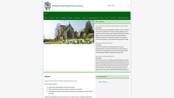 Screenshot of the Stedham Recreation Ground website