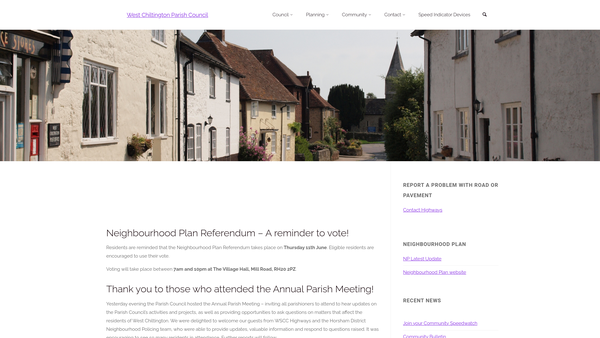Screenshot of the Playing Field And Recreation Ground website