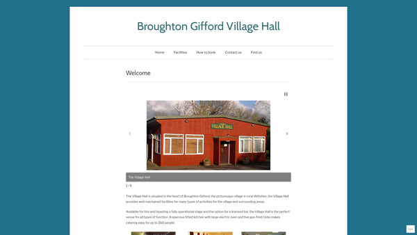 Screenshot of the Broughton Gifford Village Hall website