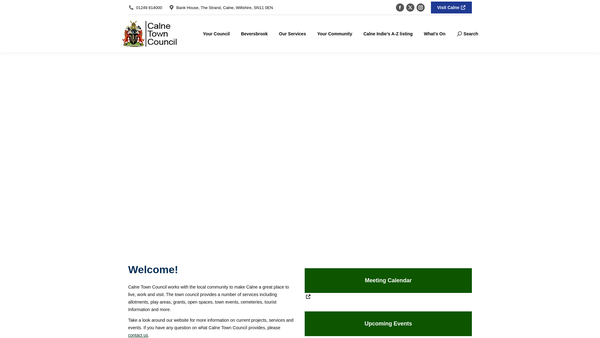 Screenshot of the The Green website