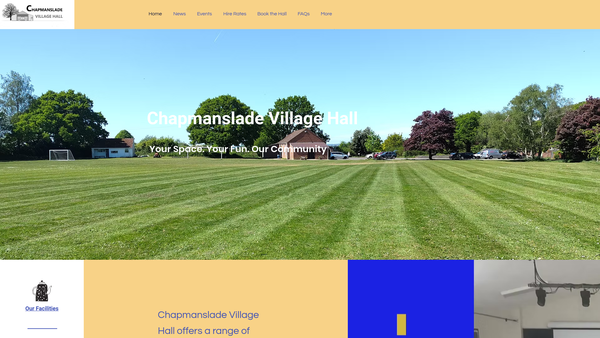 Screenshot of the Chapmanslade Village Hall website