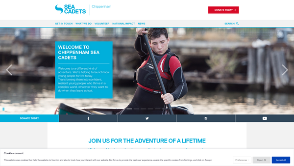 Screenshot of the Chippenham Unit428 Of The Sea Cadet Corps website