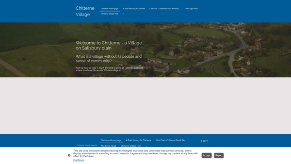 Screenshot of the Chitterne Village Hall website