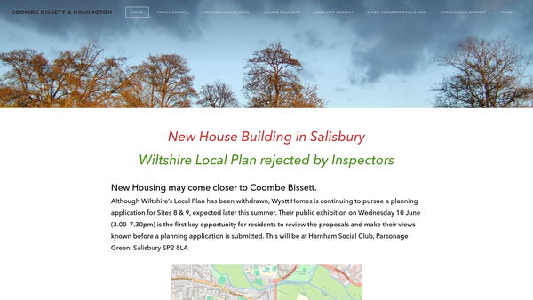 Screenshot of the Coombe Bissett website