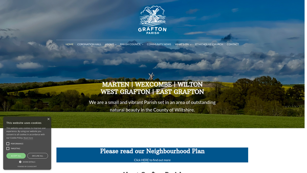 Screenshot of the Coronation Hall website