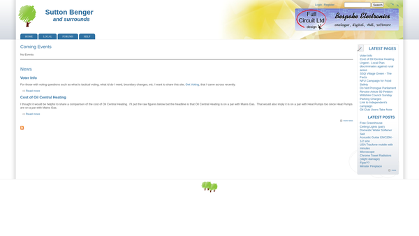 Screenshot of the Sutton Benger Recreation Field And Village Hall website